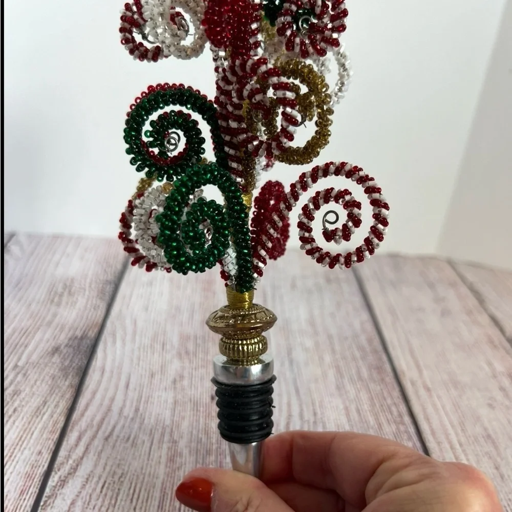 Pier 1 Imports Beaded Holiday Wine Stopper